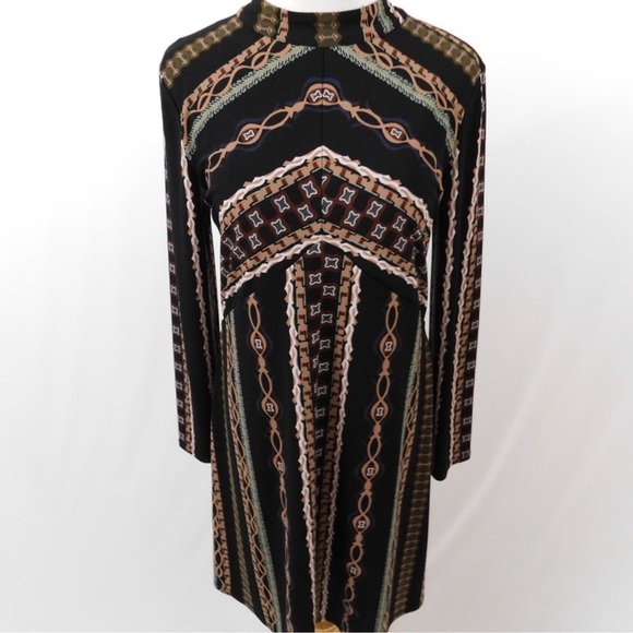 Free People Stella Graphic Long Sleeve Mini Dress size medium NWOT - Picture 2 of 13